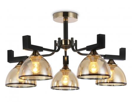 Подвесная люстра TR9099/5 BK/GD/TI черный/золото/янтарь E27*5 max 40W D600*316 Ambrella light