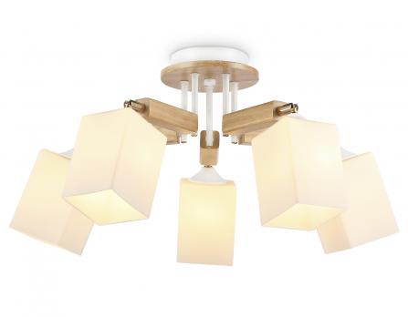 Подвесная люстра TR9518/5 WH/GD/FR белый/золото/белый матовый E27*5 max 40W D670*260 Ambrella light