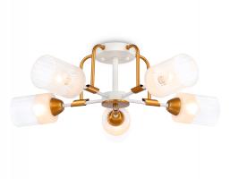 Светильник подвесной TR303323/5 WH/GD/CL/FR белый/золото/прозрачный/белый матовый E27*5 max 60W D620*200 Ambrella light
