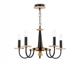 Светильник подвесной TR9593/5 BK/LW черный/светлое дерево E14/5 max 40W D555*660 Ambrella light