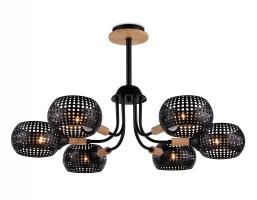 Светильник подвесной TR80167/6 BK/LWD черный/светлое дерево E14/6 max 40W D690*370 Ambrella light