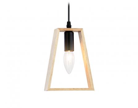 Подвесной светильник TR80497 BK/LW черный/светлое дерево E14 max 60W D150*1000