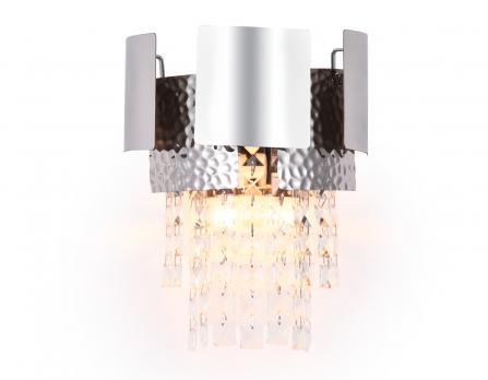 Настенный светильник с хрусталем TR5250/2 SL/CL серебро/прозрачный E14/2 max 40W 270*240*150 Ambrella light