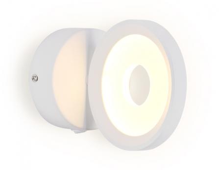 Настенный светодиодный светильник с выключателем FW198 WH белый LED 3000K 12W D130*190 Ambrella light