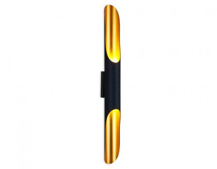 Настенный светильник FW237/2 BK/GD черный/золото G9/2 max 40W 600*60*80  (лампы LED G9 7W 4200K в комплекте) Ambrella light