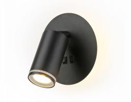 Светильник светодиодный настенный с выключателем FW2463 BK черный LED 4200K 7W D145*150 Ambrella light