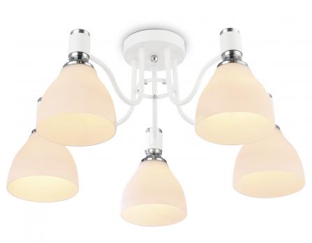 Светильник потолочный TR303305/5 WH/CH/FR белый/хром/белый матовый E27*5 max 60W D600*270 Ambrella light