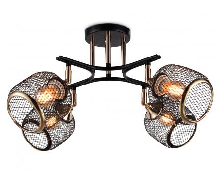 Светильник потолочный TR80177/4 BK/FGD черный/золото E27/4 max 40W D640*260 Ambrella light